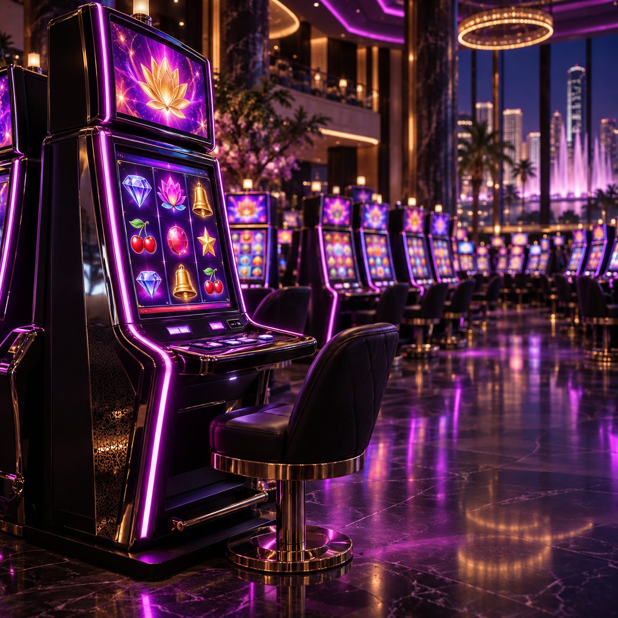 Coreon Gaming casino floor with glowing cabinets